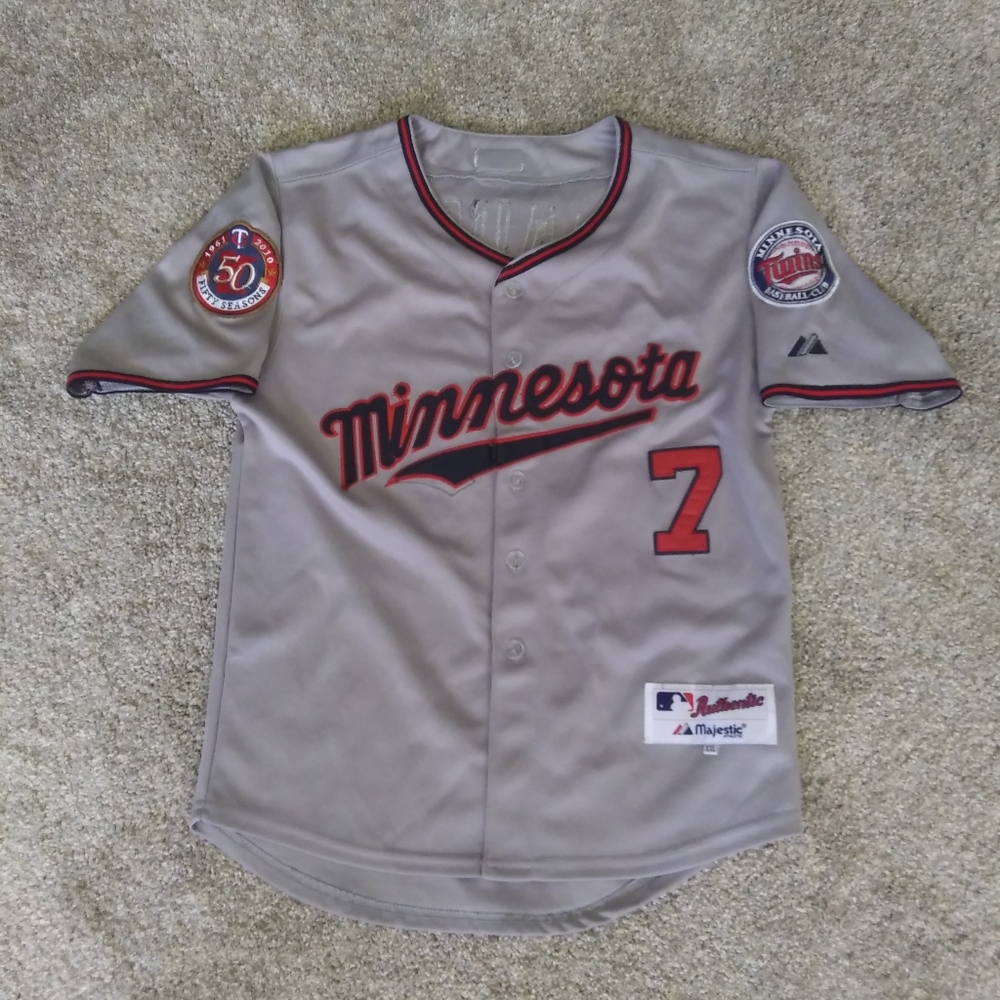 Youth XXL Joe Mauer Twins Jersey Majestic